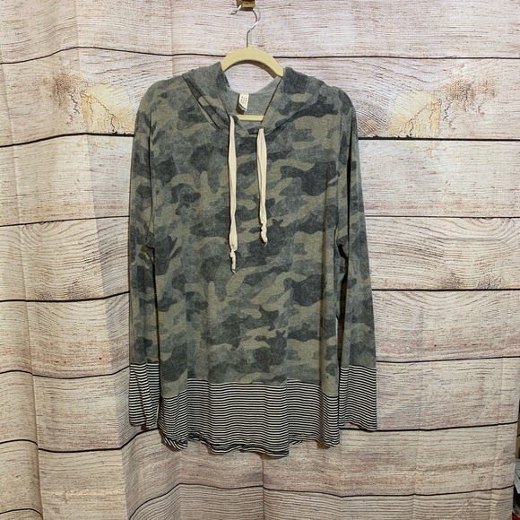 Tops - Camo and Stripe Top